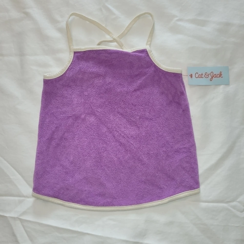 Cat & Jack Girl Size 5T Vibrant Orchid Terry Cloth Tank Top Cotton/Poly Blend